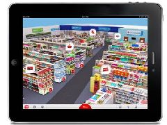 The CVS iPad app enables customers to shop and access services in a digital 3D store.